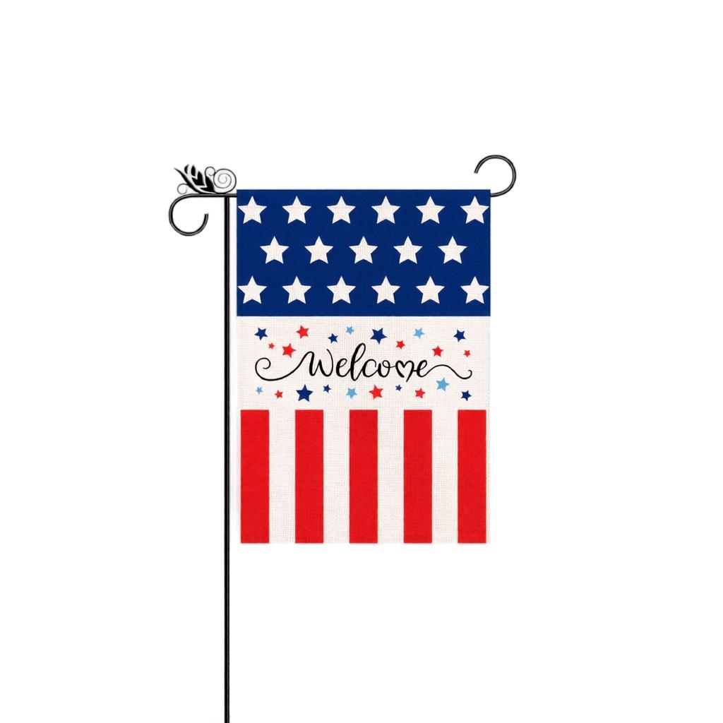 Independence Day Garden Flag - Linen Double Sided Outdoor Yard Decor