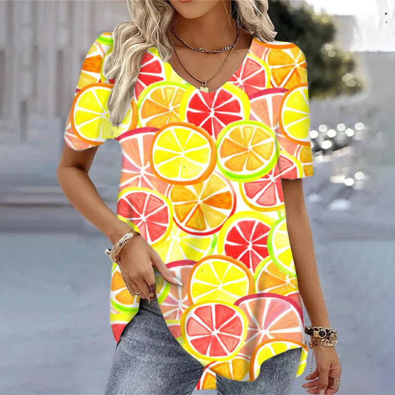 Fashion 3D Leaf Printed Summer Short Sleeve Tops Casual O-Neck Pullovers Women's Clothing Hot Sales Streetwear Blouses Big Sizes