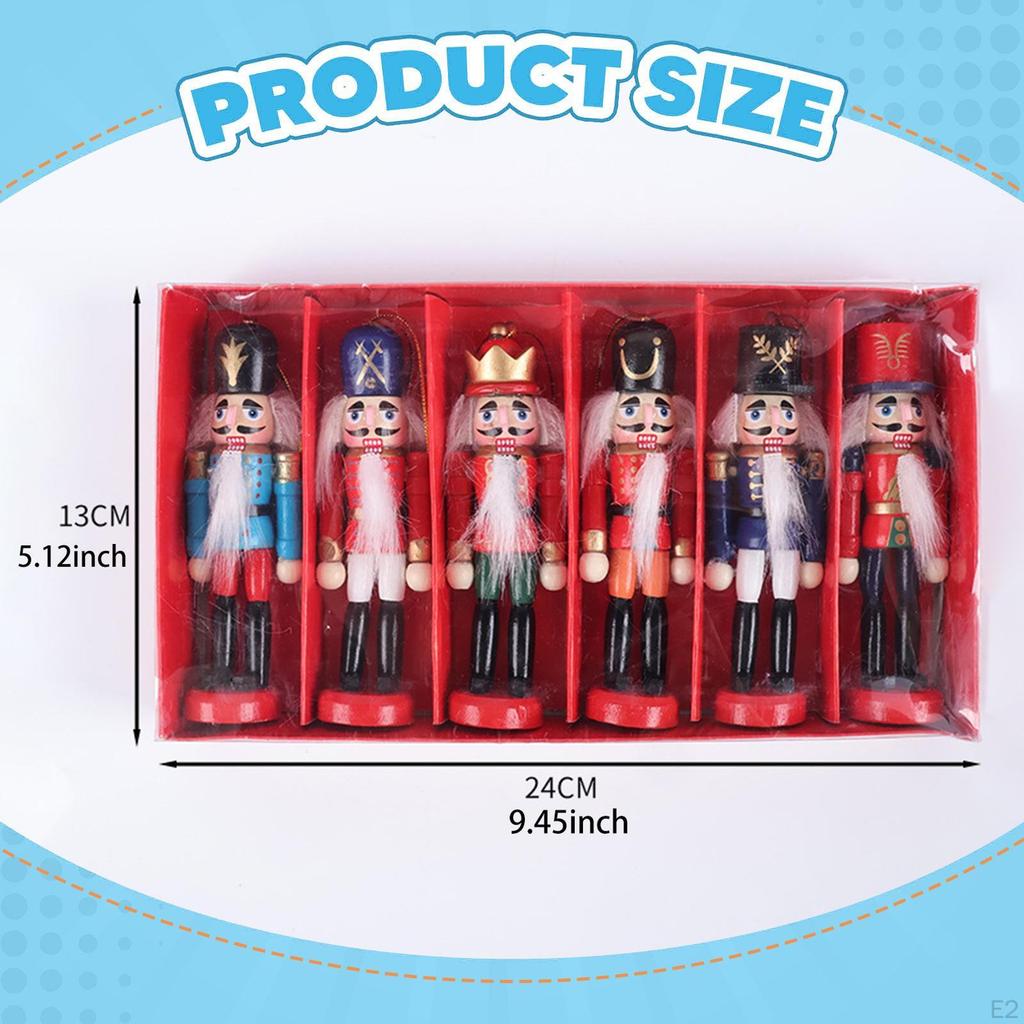 6 Pieces Christmas Nutcracker Ornaments Decorative Statues 5 Inch Figures Decor