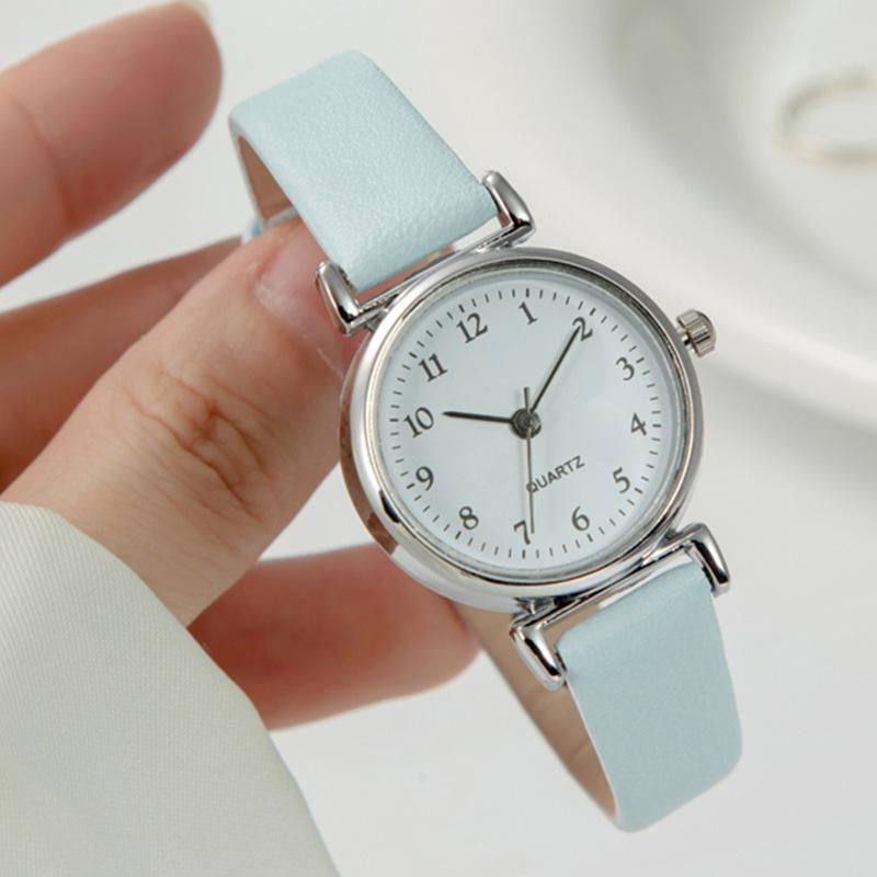 Stylish Women's Quartz Watch with Leather Strap & Digital Scale