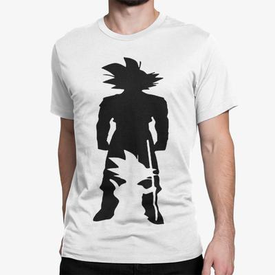 Dragon Ball Son Goku Kind Vegeta Silhouette Schatten Anime Herren Bio T-Shirt