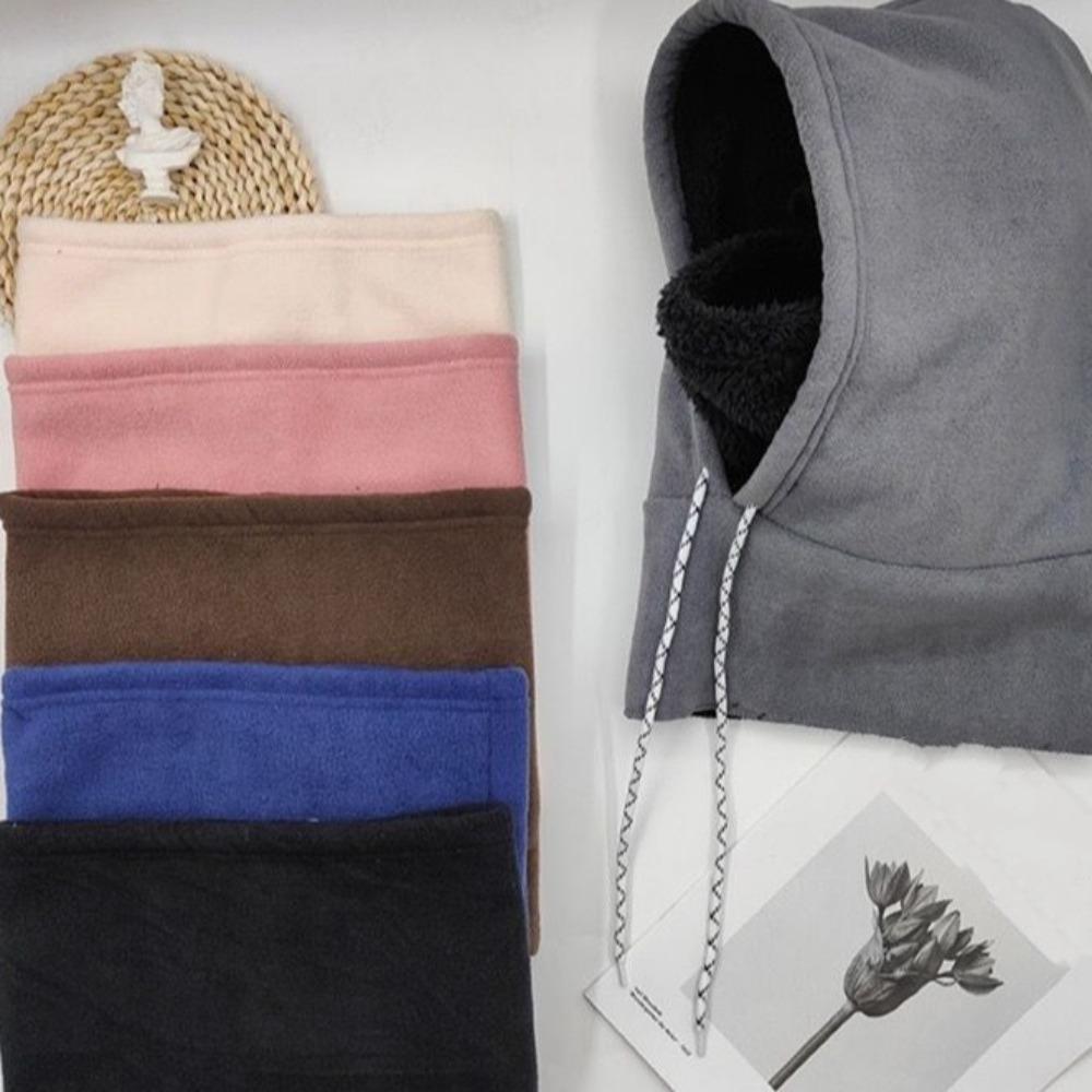 Thickened Hooded Neck Scarf Neck Warmer Mask Pullover Cap Fashion Ear Protection Cap  Winter