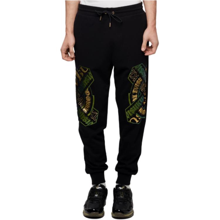Evisu SS20 Personalized Letter Color Block Logo Printed Sports Pants Men pants Black 2ESGNM0SP350XX