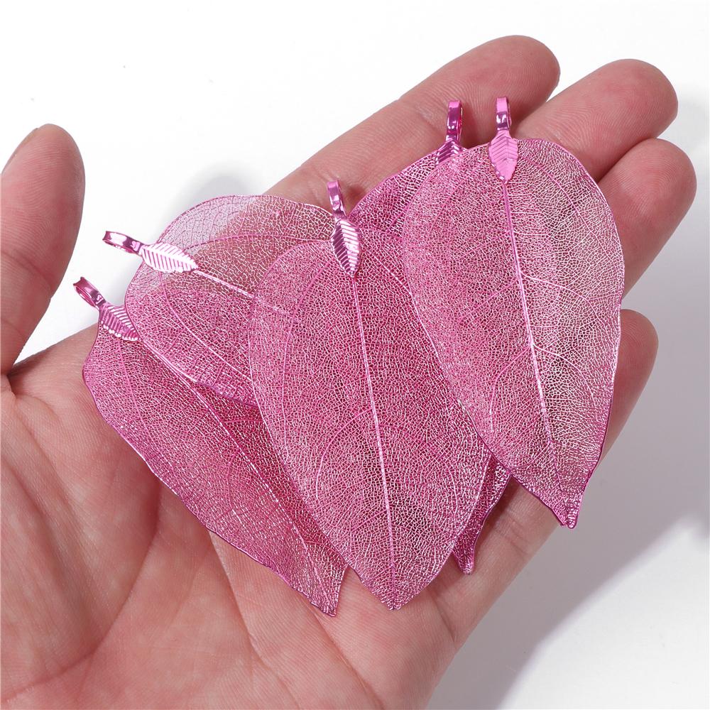 5pcs Fashion New Leaves Metal Pendants Unique Sweater Leaf Vein Pendant DIY Necklace Earring Accessory Fine Jewelry Handmade