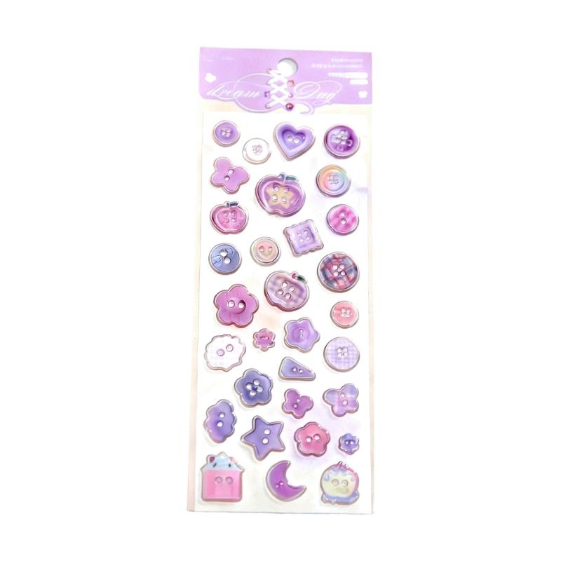 Embossed Decorative Sticker Adhesive PVC Sticker For Notebook Journal Photo Album Decoration Scrapbooking Craft Project