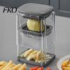 Obst- und Gemüsewürfler Pommes Frites Schneider, mit großer sichtbarer Box, Klingen aus Edelstahl, einfach zu bedienender Drückschneider, schnelles Schneidwerkzeug, für