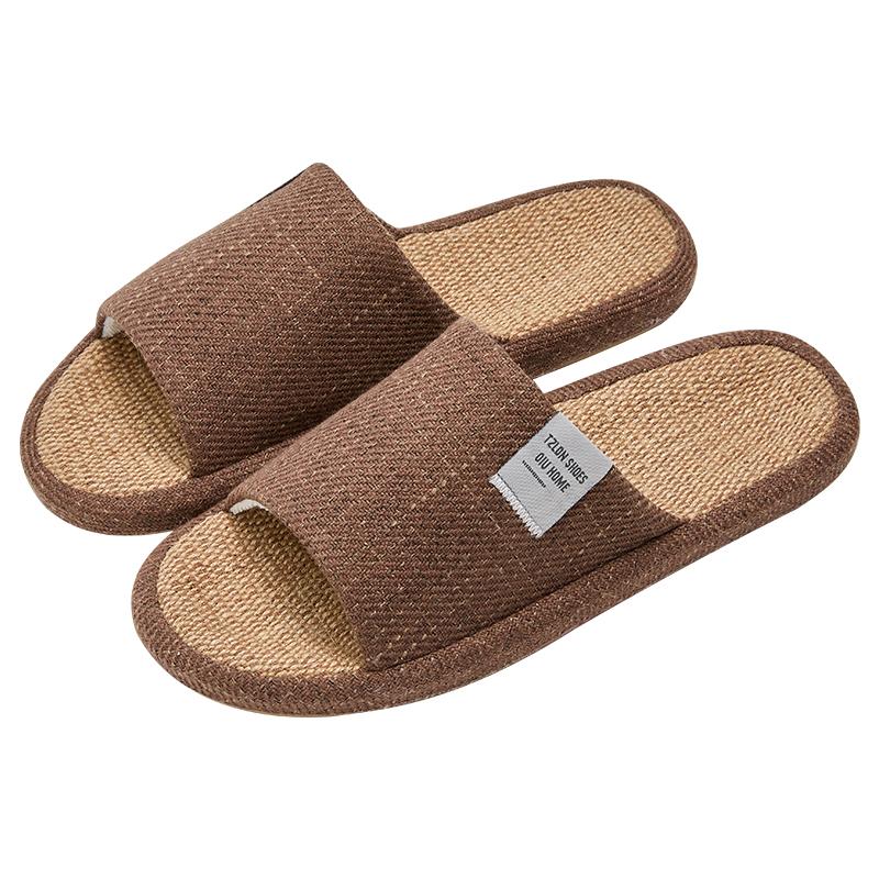 Damen Hausschuhe Leinenstoff Schlappen Bequeme Rutschfeste Hausschuhe Atmungsaktive Herren Freizeit Hausschuhe