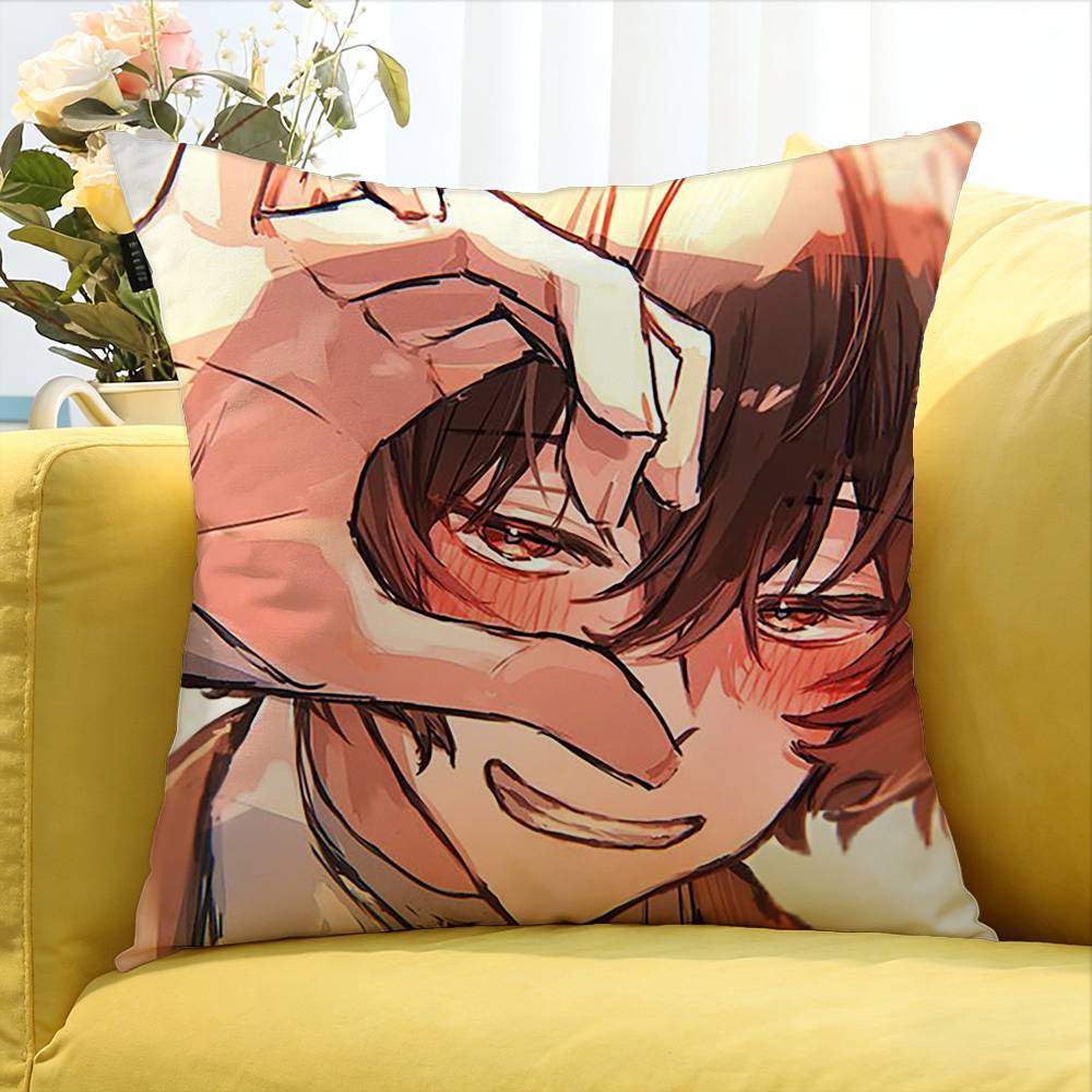 Bungo Stray Dogs O-Osamu D-Dazai   Various Sizes Square Pillow Case For Car Home Bedchamber Decor