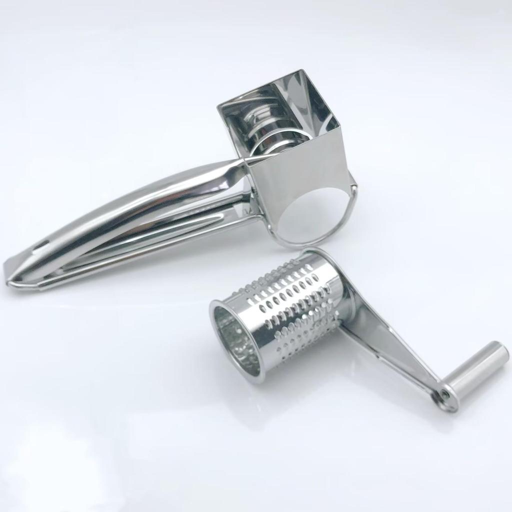 Stainless Steel Hand-Crank Rotary Cheese Grater for Kitchen Use