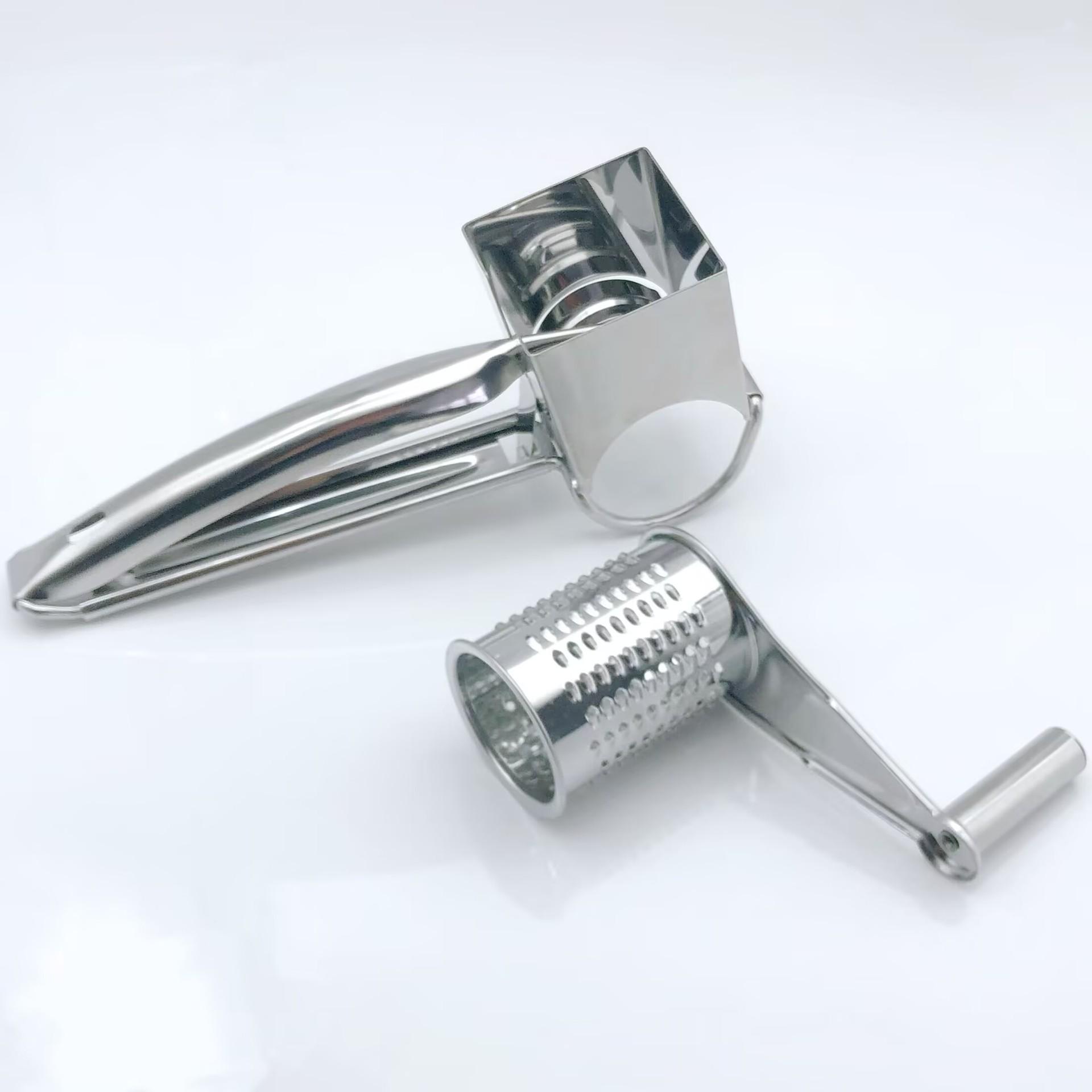 Stainless Steel Hand-Crank Rotary Cheese Grater for Kitchen Use