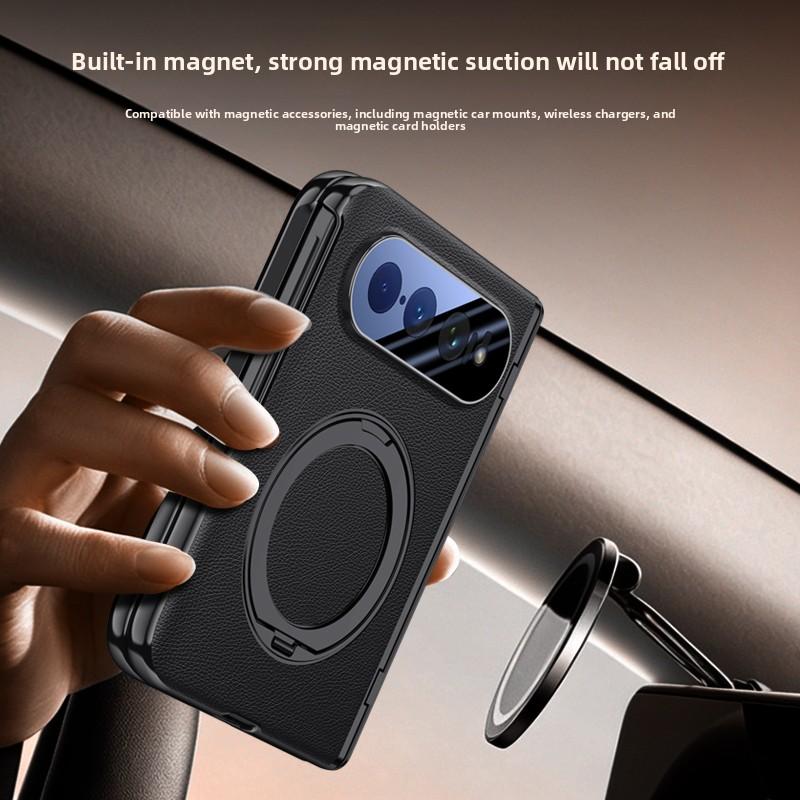 Für Xiaomi Mi 18 Fold Hülle Luxus PU-Leder Ringständer Magnetisches Kabelloses Laden Schutzhülle Rückseite für Xiaomi 18Fold Hülle