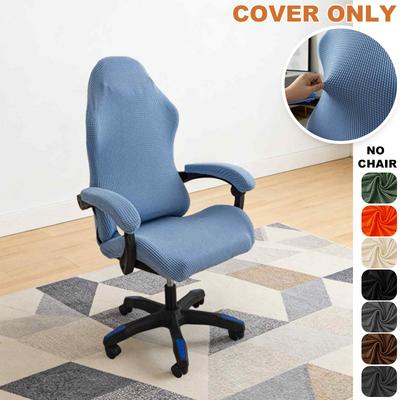 Solid Color Gaming Chair Cover Soft Elasticity Polar Fleece Armchair Slipcovers Computer Seat Chair Covers Stretch Lift Rotating