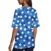 Women's V Neck T Shirts Half Sleeve Tops Printed Casual Summer Tees T Shirt Blouse