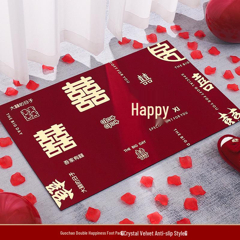 Welcome Door Mat - Happy Words Carpet for Home and Wedding Décor