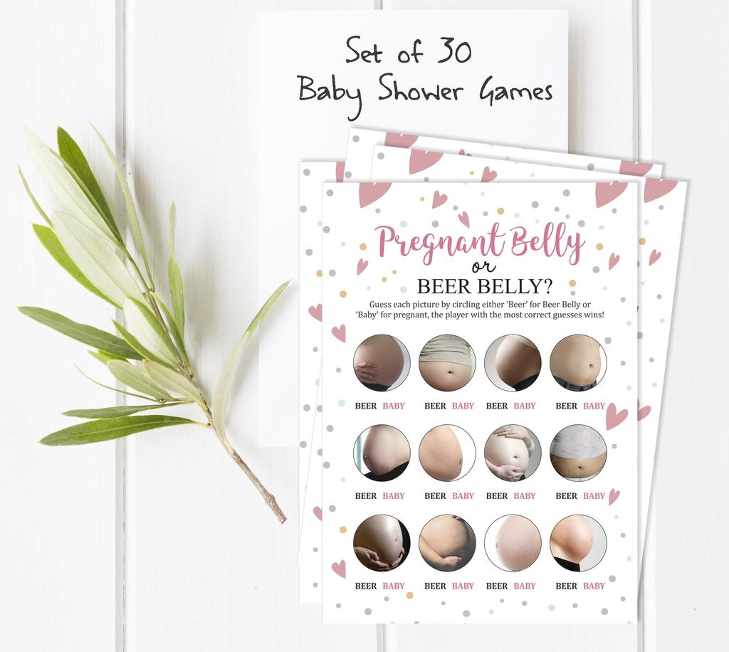 Inkdotpot Schwangerschaftsbauch Oder Bierbauch Spiel Babyparty Spielkarten Partyzubehör Aktivitätskarten Babyparty Geschlechtsneutrales Spiel Es Ist Ein Junge Oder