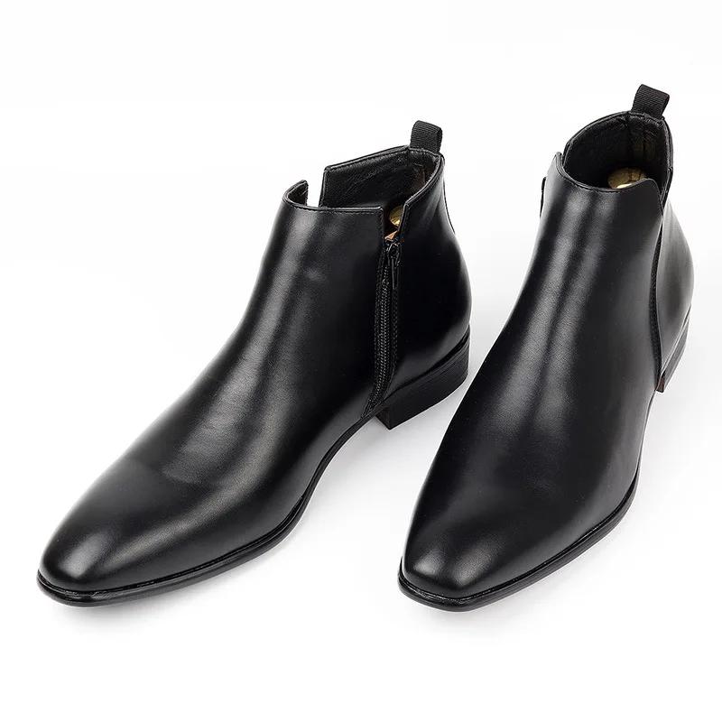 Bottines Chelsea pour hommes Bottes en cuir décontractées de luxe 2025 Nouvelles bottines en daim pour hommes Bottes habillées pour affaires Grande taille 48 Botas Hombre