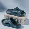 Fashion Men Open Toed Slippers Bathroom Slippers Home Shoes Thick Soft Sole Non-slip Breathable Comfort Flat Platform Indoor Slippers
