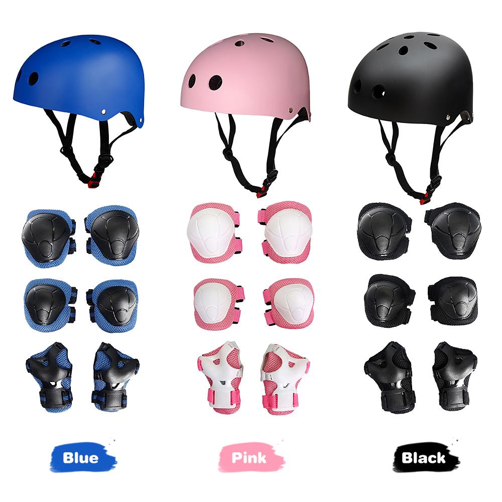 7-in-1 Kinder-Schutzausrüstungsset: Verstellbarer Helm, Knie-, Ellbogen- und Handgelenkschoner für Kinder, Skateboard, Scooter und Inlineskaten