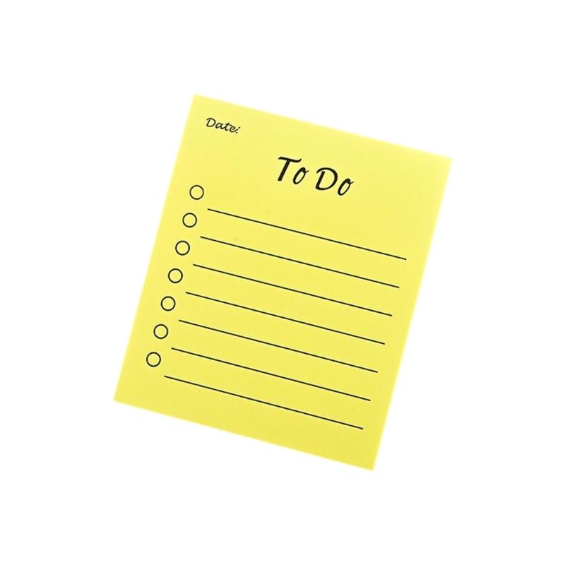 Lined Stickier Note Lovely Writing Pad Notepad To-Do List Memos Pad Paper Pads Note Pad School Supplies for Student 7.5x9cm жёлтый