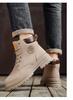 Men's Waterproof Non-Slip Yellow Martin Boots - High-Top, All-Match, Large Size, Autumn & Winter Korean Style Work Shoes
