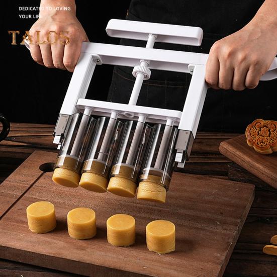 Dispensador de enchimento de bolo lunar, plástico de qualidade alimentar, faça você mesmo, molde de enchimento de bolo lunar, ferramenta de fabricação de cortador de pressão manual, carimbo de biscoitos, suprimentos de cozimento de cozinha