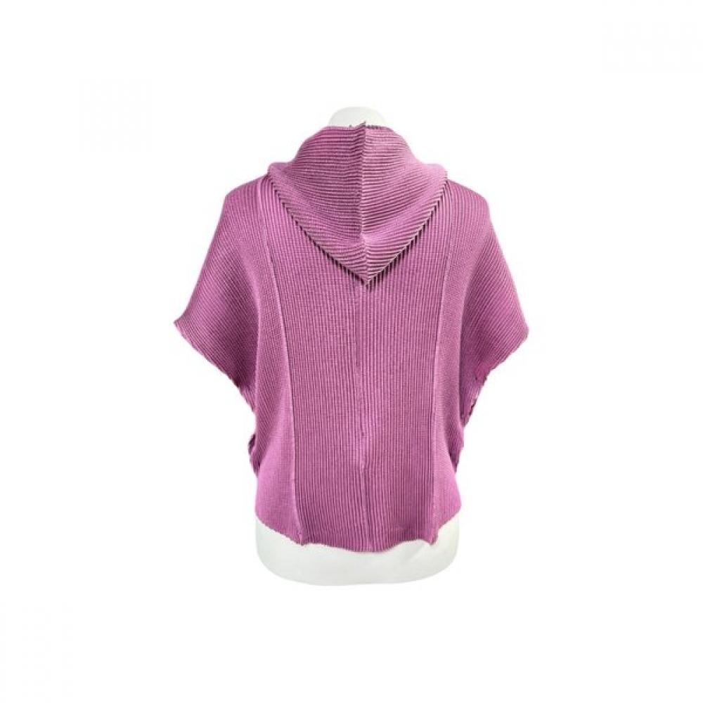 LA VITA JUNKO Button Up Hood Short Sleeve Vest Ltsvt003 