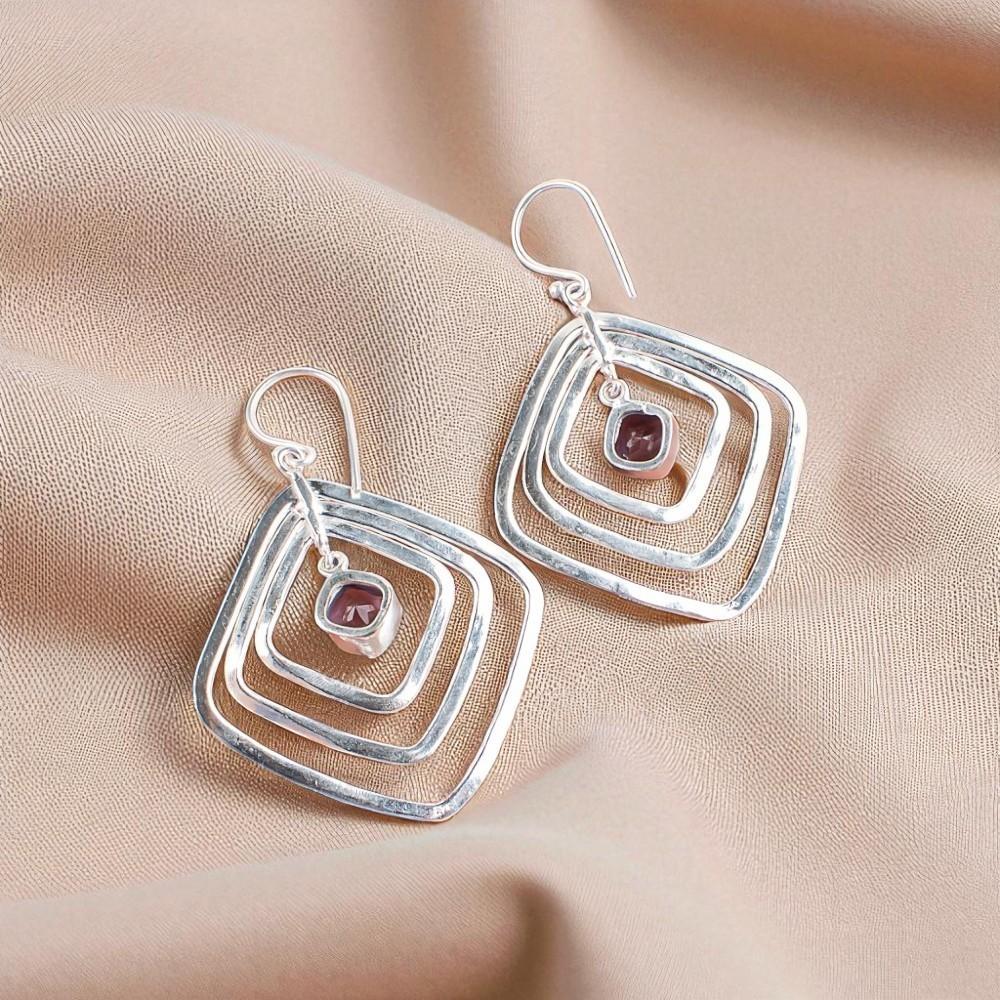 Iolite Gemstone 925 Sterling Silver Jewelry Handmade Drop/Dangle Earrings 2.44" EE-71-17