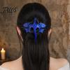 Bacchetta per Capelli Drago in Ecopelle, Fermaglio per Capelli a Forma di Drago Volante in Stile Gotico per Donna, Fermaglio per Capelli Fantasy Cosplay di Halloween per Giochi Medievali