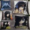 W-Watamote Tomoko Kuroki Kissenbezug für Sofadeko Auto Bürozimmer Druck Kissenbezug Dekorationen und Schutz