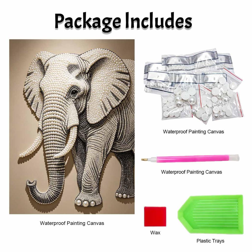 DIY Pearl Diamond Art Painting Kits for Adult and Beginners, Majestic Elephant Sparkling Painting Craft Home Wall Decor Handmade Gift