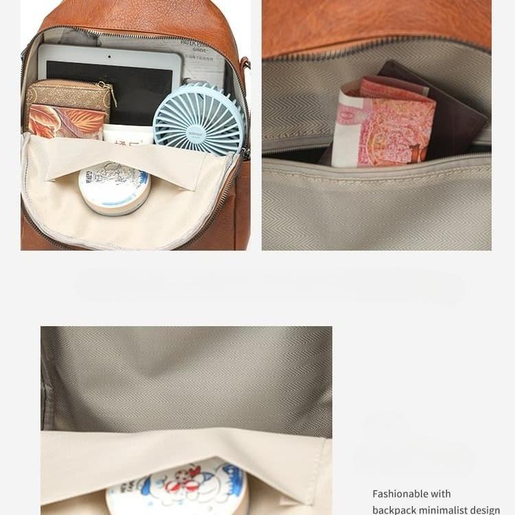 Vintage Backpack Wide Ribbon Shoulder Backpack