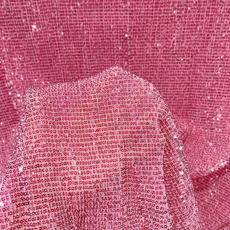 3mm Straight Flat Sequins Embroidered Fabric Robust Beads Embroidery Mesh Wedding Dress Children's Clothing Sequin Fabric