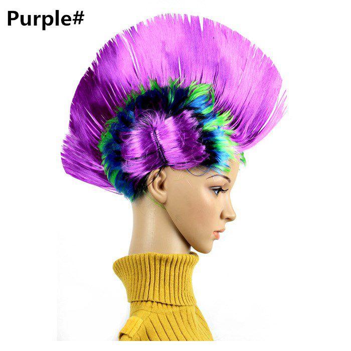 

Wig Mohawk Colorful Cockscomb Headpiece Crest Headwear Party Prop Accessory фіолетовий