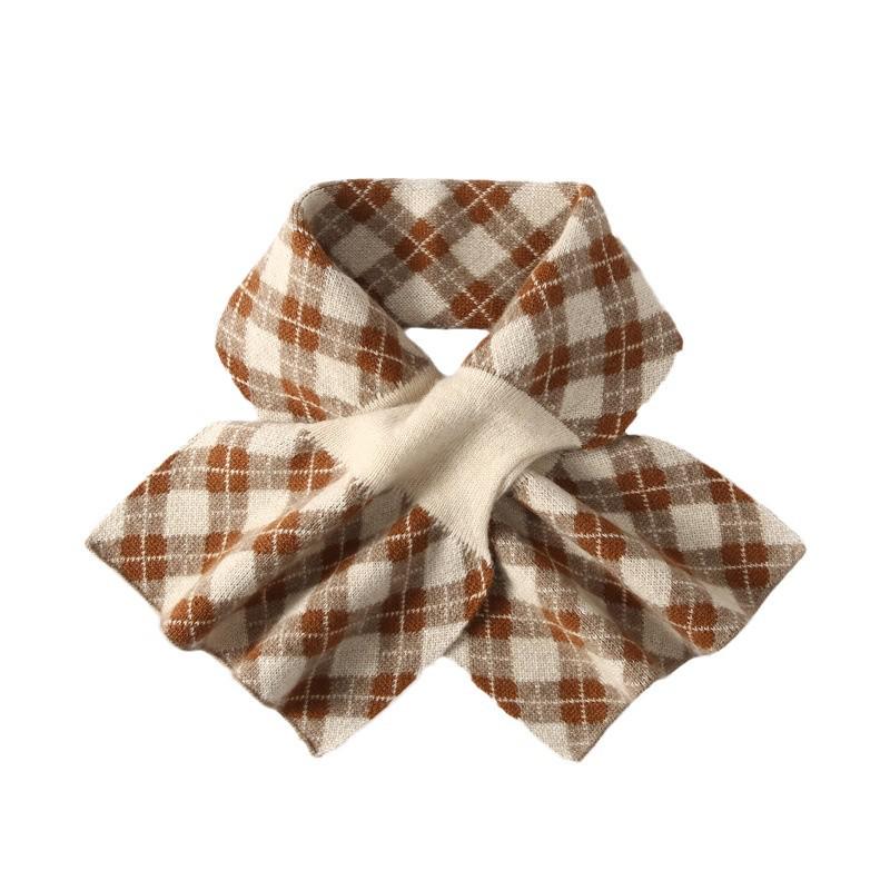 100% Cashmere Plaid Knit Neck Gaiter & Scarf - Soft & Warm