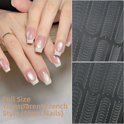 DIY Hollow French Nail Stickers Self-Adhesive Transparent Nail Stickers  Nail Art