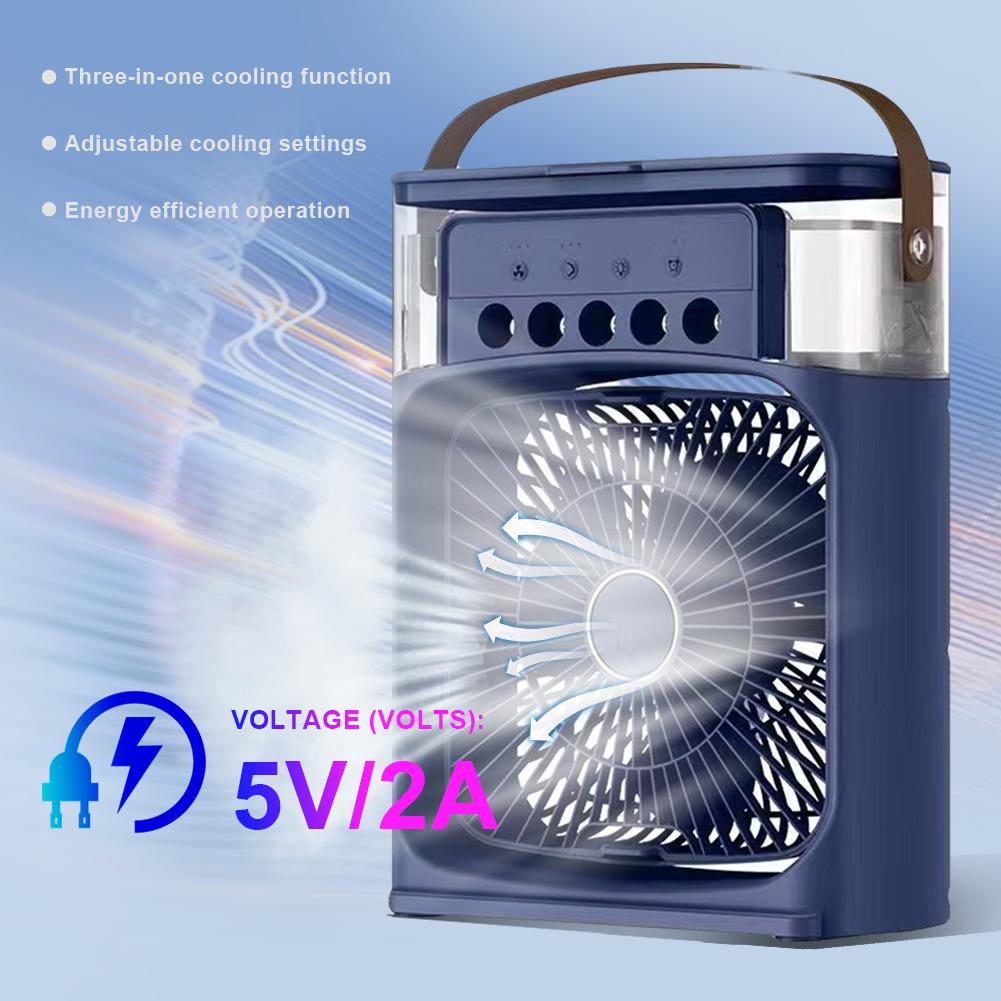3 In 1 Fan AIr Conditioner Household Small Air Cooler LED Night Light Portable Humidifier Air Adjustment Fan Office Home Fan New