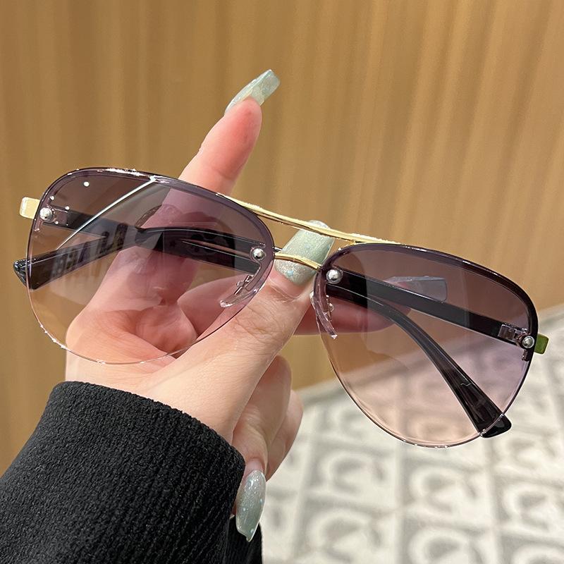 Retro Round Frame Large Frame Sunglasses New Women Sun Glasses Holiday Man Outdoor Camping Fishing Sunnies Uv400 Glasses