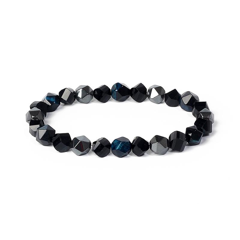 Facted Obsidian Hematite Tiger Eye Bracelets for Magnetic Health Protection Soul Jewelry Nature Stone Beads Bracelet Men Pulsera