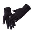 Winter Men Knitted Gloves Touch Screen Thicken Warm Plain Male Outdoor Cycling Cold-proof Gloves