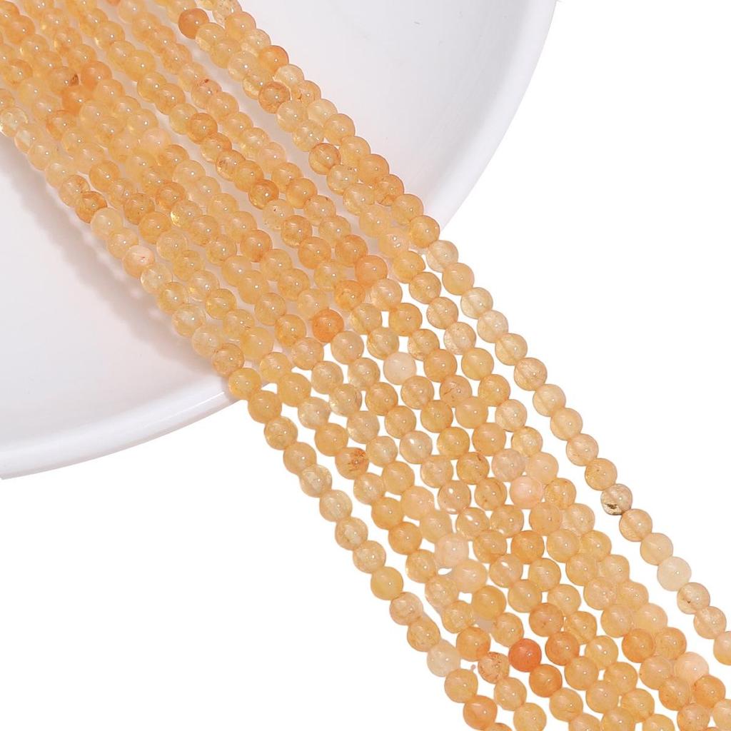 3mm White Round Stone Beads with Color, Loose Beads for DIY Bracelets, Necklaces, and Jewelry Accessories.