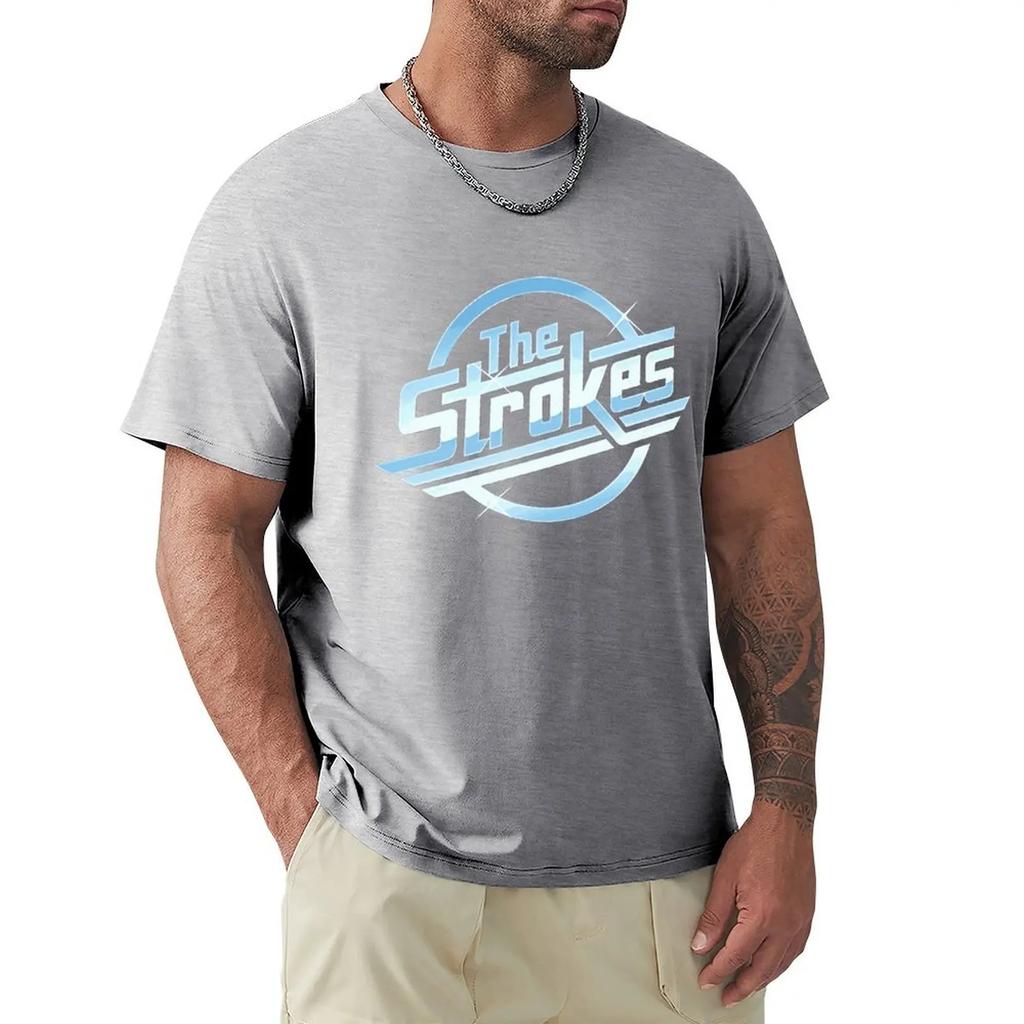 Men Cotton T Shirt Summer Tops The Strokes T Shirt Men Indie Rock Band T-shirt Bigger Size Homme Black T-shirt Drop Shipping