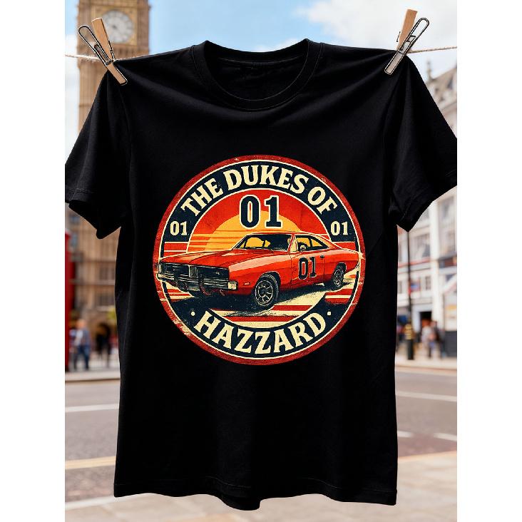 T-shirt Dukes of Hazard Hill Billy Racer Anni '70 '80 cartone animato maglietta Immagine 1 di 11
