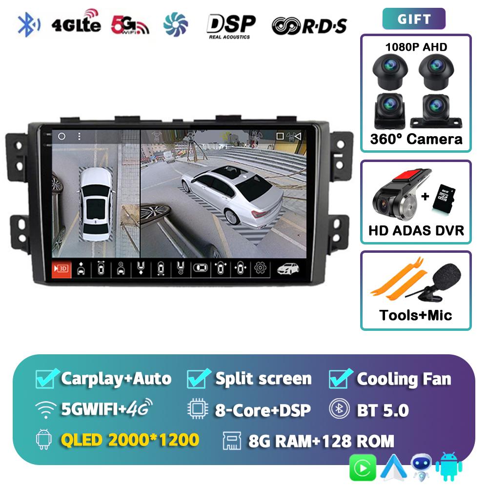 Android 14 Carplay Car Radio For Kia Borrego Mohave 2008 - 2012 Multimedia Video Player Navigation BT Stereo AI Voice 360 Camera