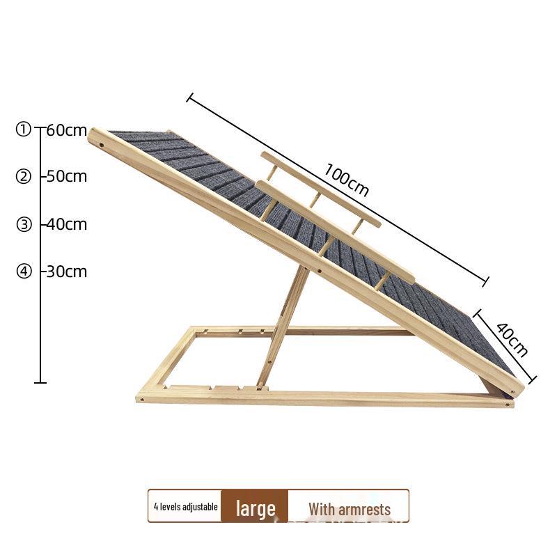 Solid Wood Pet Stairs: Anti-Slip Dog Ramp Ladder for Older and Small Dogs