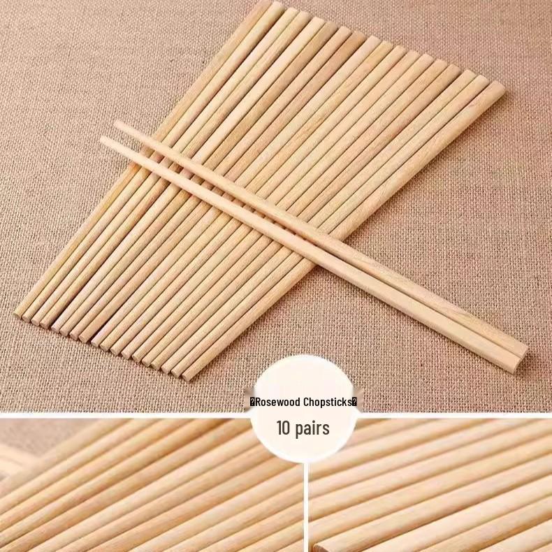 Natural Red Sandalwood Chopsticks: Unlacquered, Unwaxed, Anti-Mildew, Anti-Slip, Solid Wood for Kitchen Use.