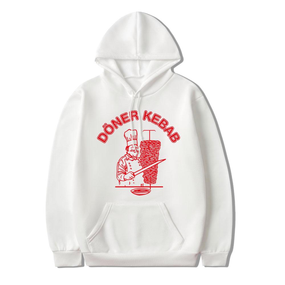 

Толстовка с капюшоном Doner Kebab, одежда унисекс, винтажная повседневная толстовка с длинными рукавами и графикой в ​​стиле Харадзюку, уличная одежда, флисовые толстовки