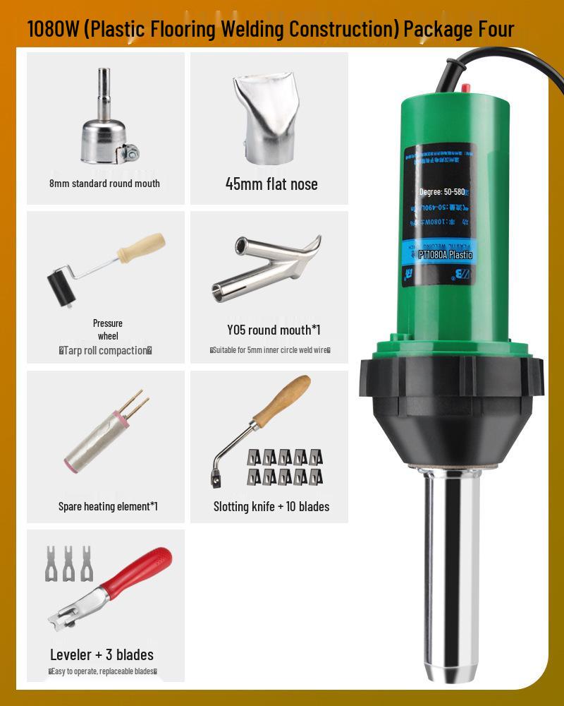 High-Power Plastic Welding Gun: Hot Air Tool for PVC Flooring, Leather, PP Sheets, PE Pipes, and PPR Plastics