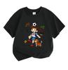 Cute Block Style Boy Soccer Dog Print Kids T Shirt 100% Cotton Casual Crew Neck Short Sleeve Tees for Boys Girls Soft Breathable Daily Wear Tops