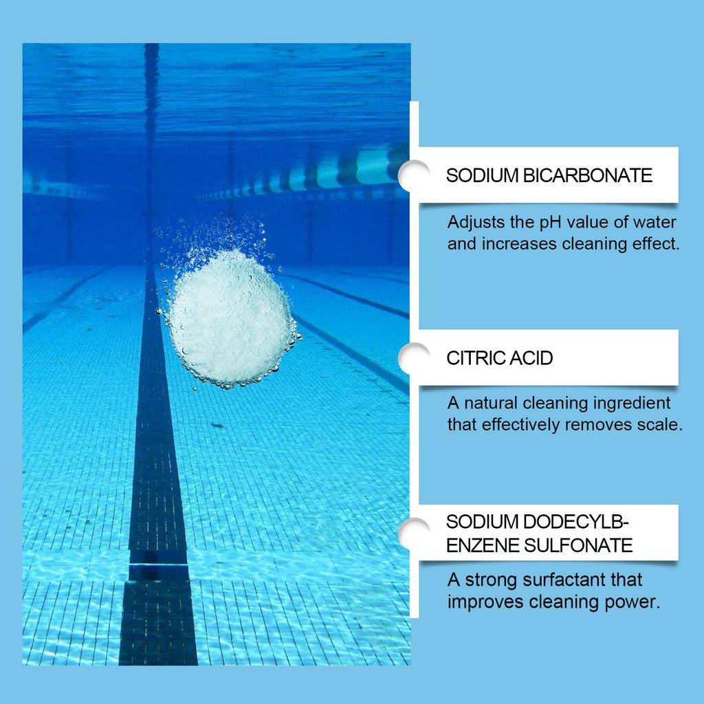 Pool Effervescent Tablets 100g Daily Water Maintenance Cleaning Household Water Care Quick Dissolve Eco-Friendly Formula