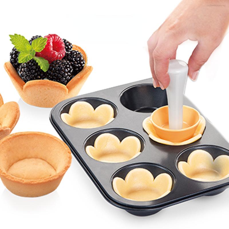 Tart Shells MoldPastry Dough Tamper Kit Kitchen Flower Round Cookie Cutter Set Cupcake Muffin Cake Mold Baking Tools
